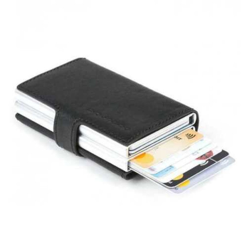 piquadro-piquadro-leather-card-holder-credit-card-case-black-unisex-1677494073 Piquadro, Piquadro Card Holders - Afbeelding 1