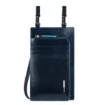 Piquadro, Tasche, Leren crossbody tas, Blauw, 11,5 x 19 x 2 cm, Voor mannen