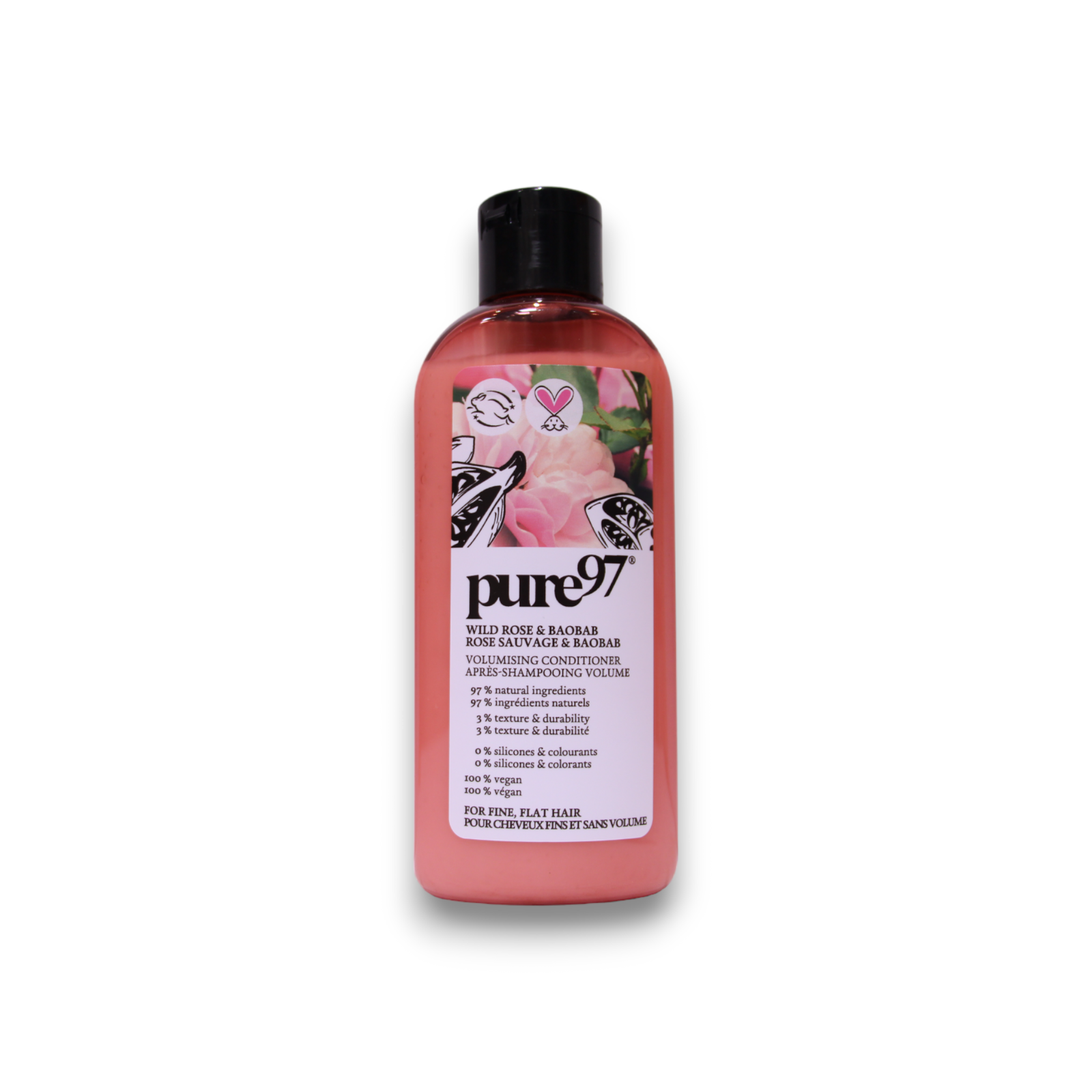 pure97-rose-baobab-hair-shampoo-for-volume-200-ml-1689915796-1 Pure97, Rose & Baobab, Haarshampoo, Voor volume, 200 ml - Afbeelding 1