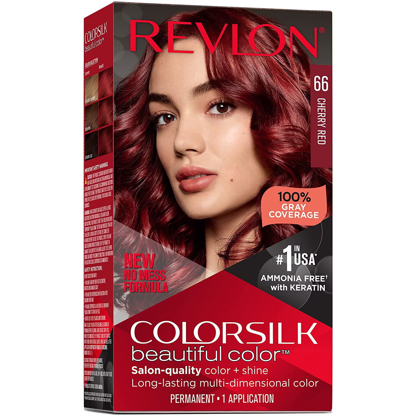 revlon-colorsilk-permanent-hair-dye-66-cherry-red-130-ml-1774863201 Revlon, Colorsilk, Permanente haarkleuring, 66 Cherry Red, 130 ml - Afbeelding 1