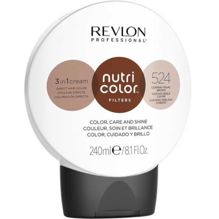 Revlon, Nutri Color Filters, Haarkleurcrème masker, Kleurverbetering, 524 Coppery Pearl Brown, 250 ml