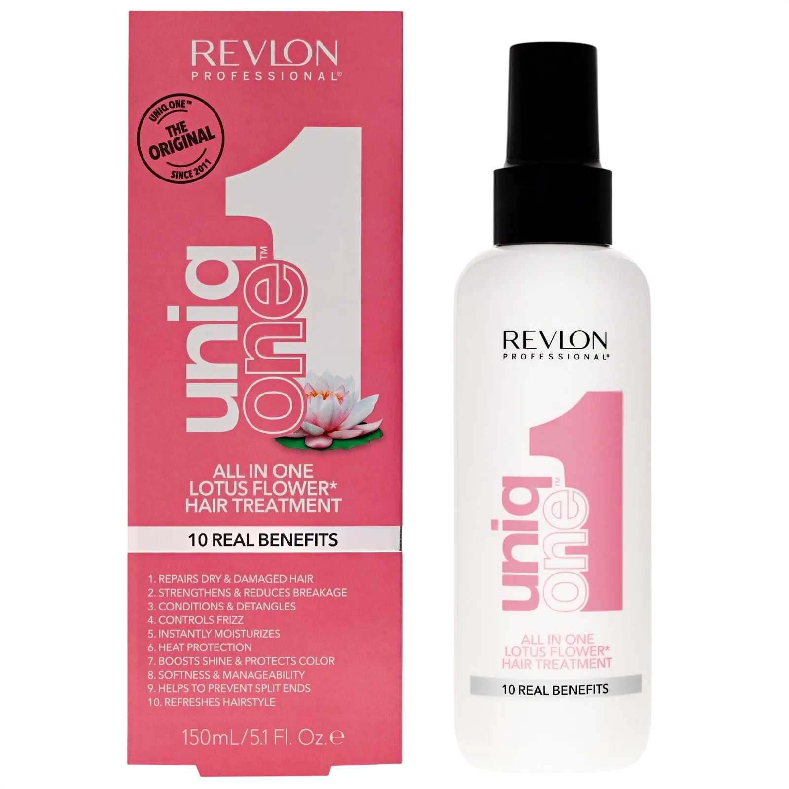 revlon-uniq-one-lotus-flower-hair-leave-in-cream-treatment-repairing-150-ml-1778482937 Revlon, Uniq One Lotus Flower, Leave-in crèmebehandeling voor haar, Repareren, 150 ml - Afbeelding 1