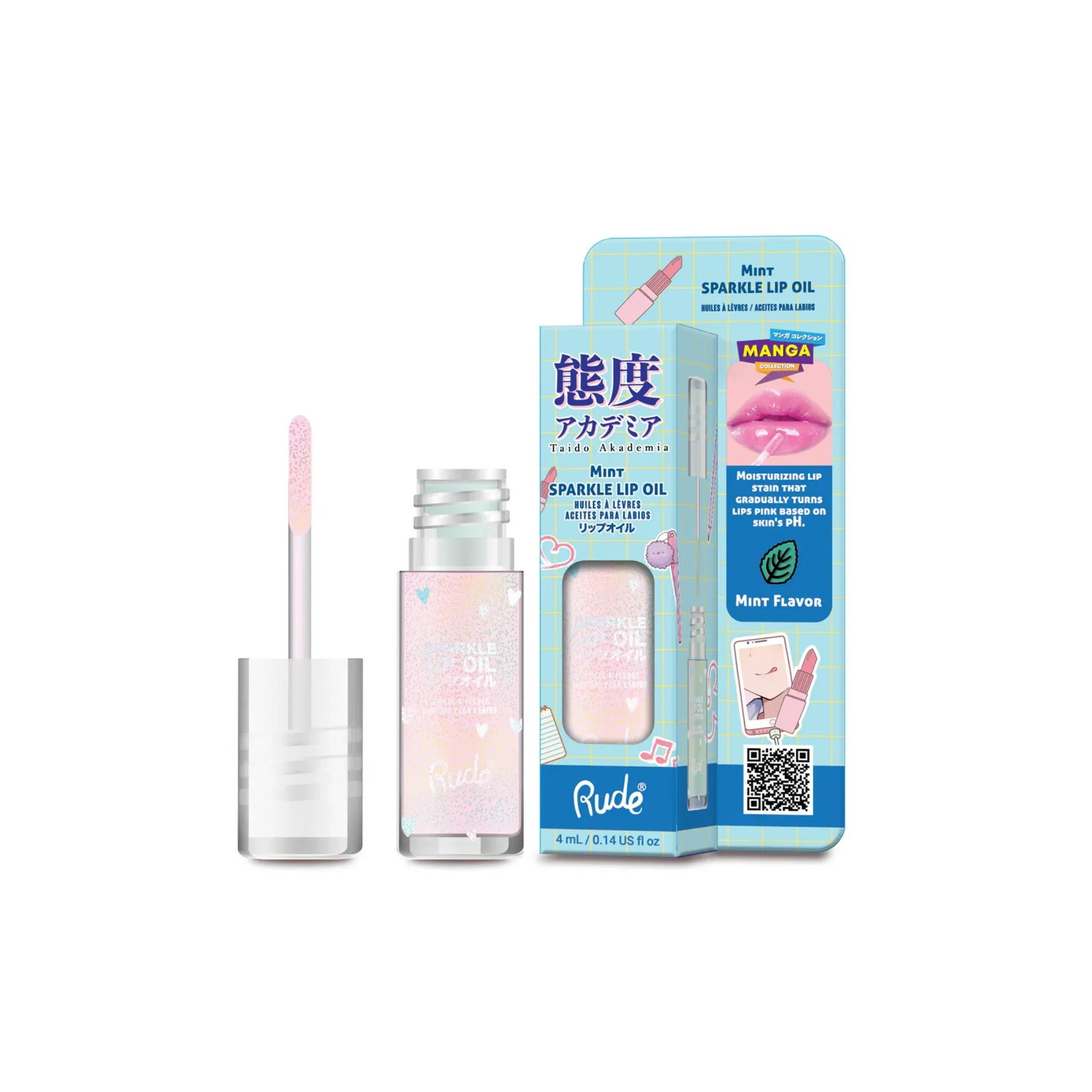 rude-cosmetics-mint-sparkle-lip-oil-4-ml-1785919999 Rude Cosmetics, Mint Sparkle, Lippenolie, 4 ml - Afbeelding 1