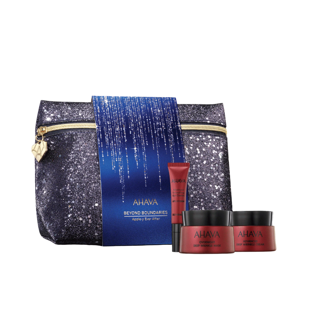 set-ahava-aos-advanced-deep-wrinkle-anti-aging-cream-for-face-50-ml-apple-of-sodom-anti-wrinkle-night-sleeping-mask-50-ml-aos-advanced-deep-wrinkle-sm Apple-y Ever After Set Ahava: AOS Advanced Deep Wrinkle, Anti-Aging, Cream, For Face, 50 ml + Apple Of Sodom, Anti-Wrinkle, Night Sleeping Mask, 50 ml + AOS Advanced Deep Wrinkle, Smoothing, Eye Cream, 15 ml + Ahava, GWP Textile Pouch - Afbeelding 1