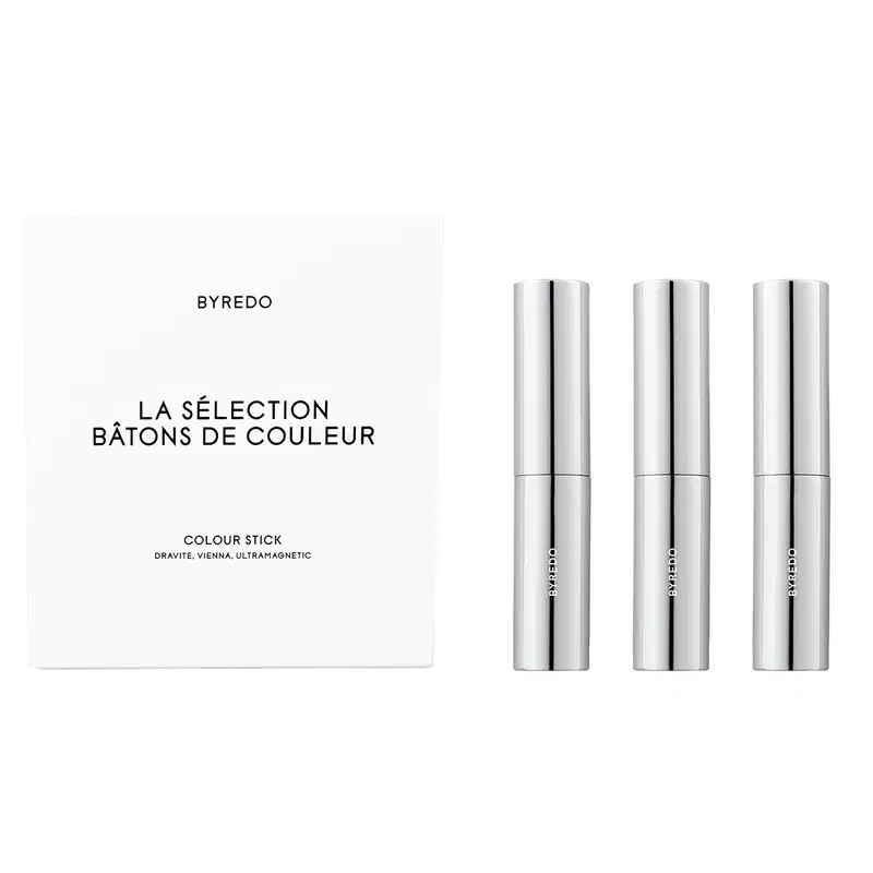 set-byredo-colour-stick-multifunctional-eyeshadow-stick-dravite-3-5-g-colour-stick-multifunctional-eyeshadow-stick-vienna-3-5-g-colour-stick-multifunc Set Byredo: Colour Stick, Multifunctional, Eyeshadow Stick, Dravite, 3.5 g + Colour Stick, Multifunctional, Eyeshadow Stick, Vienna, 3.5 g + Colour Stick, Multifunctional, Eyeshadow Stick, 580, Ultramagnetic, 3.5 g + Byredo, GWP Textile Pouch - Afbeelding 1