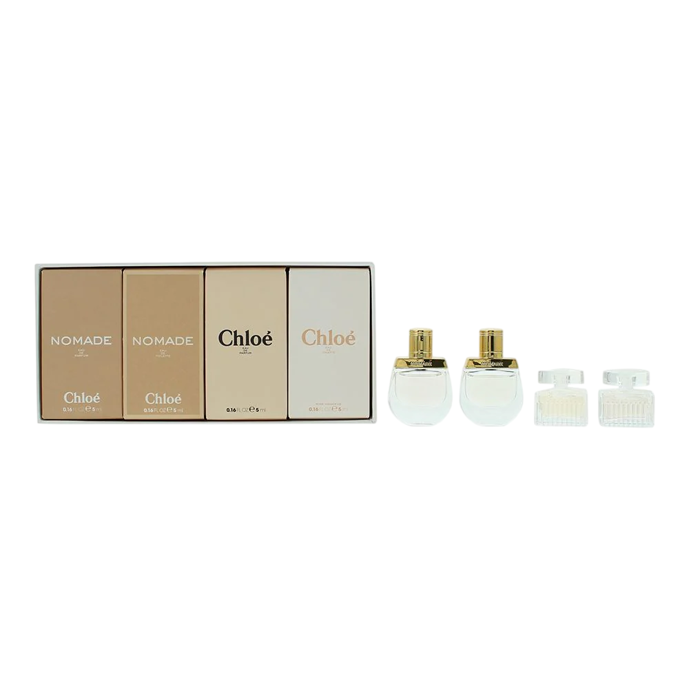 set-chloe-chloe-eau-de-parfum-for-women-5-ml-miniature-rose-tangerine-eau-de-toilette-for-women-5-ml-miniature-nomade-eau-de-parfum-for-women-5-ml-min-1 Set Chloe: Chloe, Eau De Parfum, For Women, 5 ml *Miniature + Rose Tangerine, Eau De Toilette, For Women, 5 ml *Miniature + Nomade, Eau De Parfum, For Women, 5 ml *Miniature + Nomade, Eau De Toilette, For Women, 5 ml *Miniature - Afbeelding 1