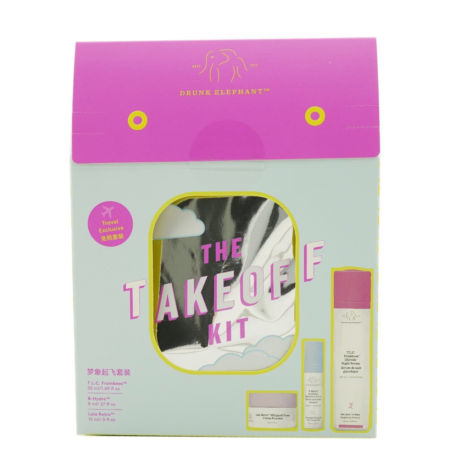 set-drunk-elephant-t-l-c-framboos-glycolic-refining-night-serum-for-face-50-ml-b-hydra-intensive-hydrating-serum-for-face-8-ml-lala-retro-recovery-cre Set Drunk Elephant: T.L.C. Framboos Glycolic, Refining, Night, Serum, For Face, 50 ml + B-Hydra Intensive, Hydrating, Serum, For Face, 8 ml + Lala Retro, Recovery, Cream, For Face, 15 ml - Afbeelding 1