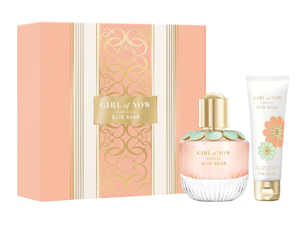 set-elie-saab-girl-of-now-lovely-hydrates-body-lotion-body-75-ml-girl-of-now-lovely-eau-de-parfum-for-women-50-ml-1753961006 Set Elie Saab: Girl Of Now Lovely, Eau De Parfum, For Women, 50 ml + Girl Of Now Lovely, Hydrates, Body Lotion, Body, 75 ml - Afbeelding 1