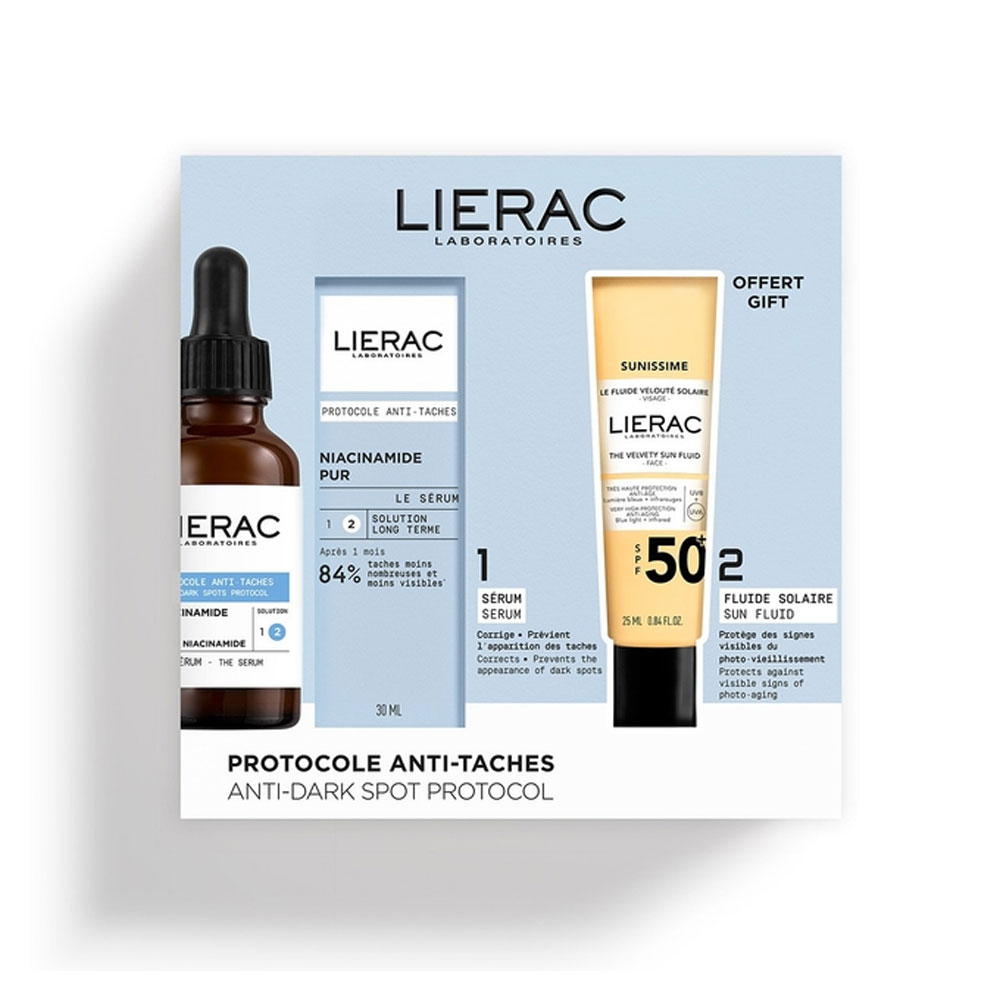 set-lierac-protocole-anti-dark-spots-serum-for-face-30-ml-sunissime-the-sun-velvety-fluid-for-face-spf50-25-ml-1777352005 Set Lierac: Protocole, Anti-Dark Spots, Serum, For Face, 30 ml + Sunissime The Sun Velvety, Fluid, For Face, SPF50+, 25 ml - Afbeelding 1