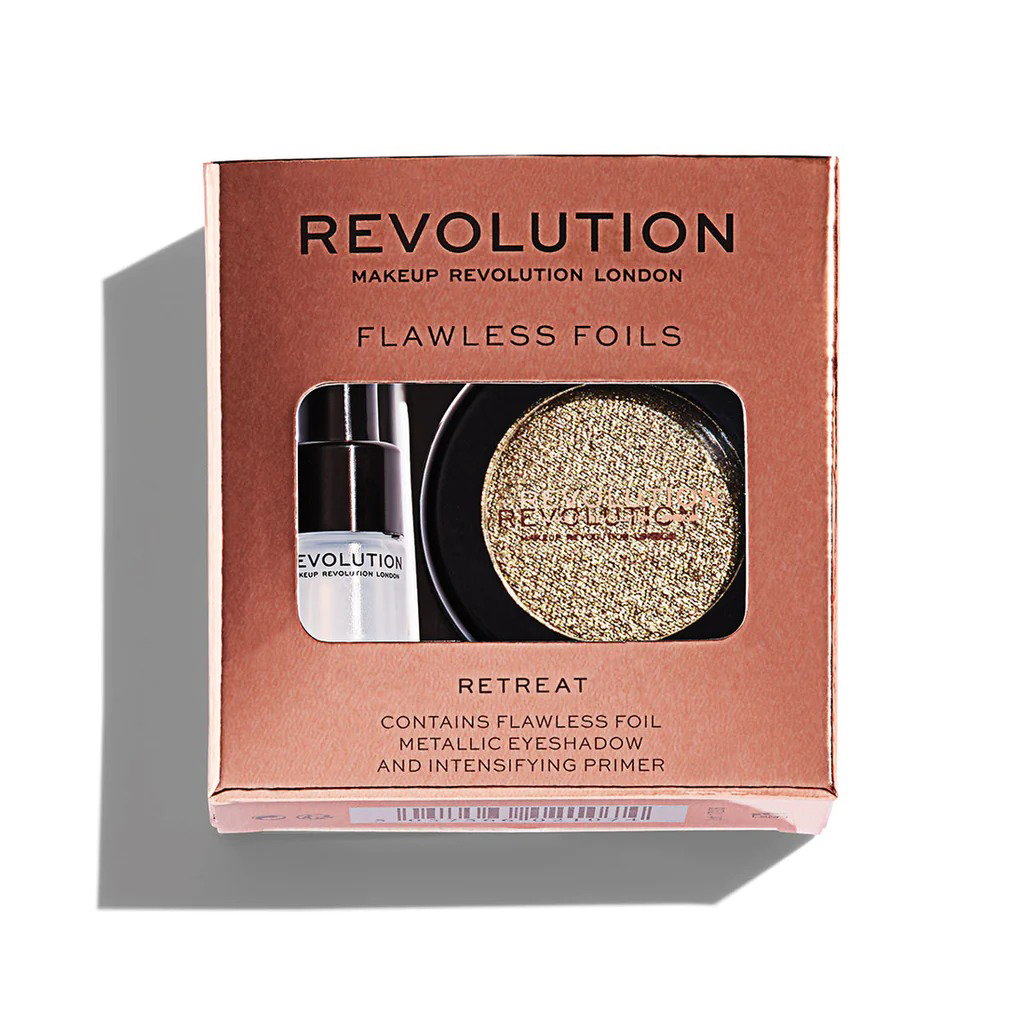 set-makeup-revolution-flawless-foils-vegan-eyeshadow-primer-2-ml-flawless-foils-vegan-eyeshadow-palette-retreat-2-g-1679052708 Set Makeup Revolution: Flawless Foils, Vegan, Eyeshadow Primer, 2 ml + Flawless Foils, Vegan, Eyeshadow Palette, Retreat, 2 g - Afbeelding 1