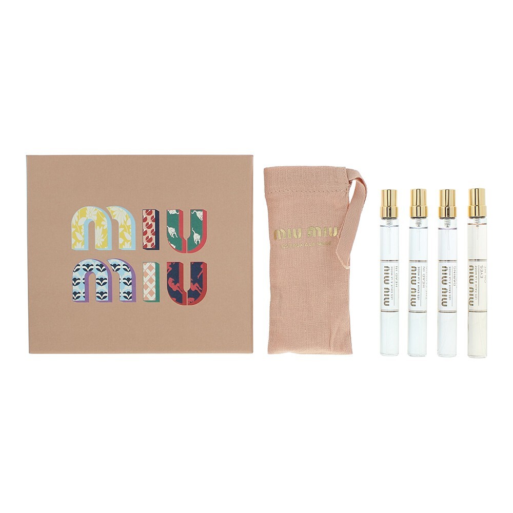 set-miu-miu-eaux-a-la-mode-eyes-on-me-eau-de-parfum-for-women-10-ml-eaux-a-la-mode-daring-darling-eau-de-parfum-for-women-10-ml-eaux-a-la-mode-head-in Set Miu Miu: Eaux a La Mode - Eyes On Me, Eau De Parfum, For Women, 10 ml + Eaux a La Mode - Daring Darling, Eau De Parfum, For Women, 10 ml + Eaux a La Mode - Head In The Clouds, Eau De Parfum, For Women, 2 pcs, 10 ml - Afbeelding 1