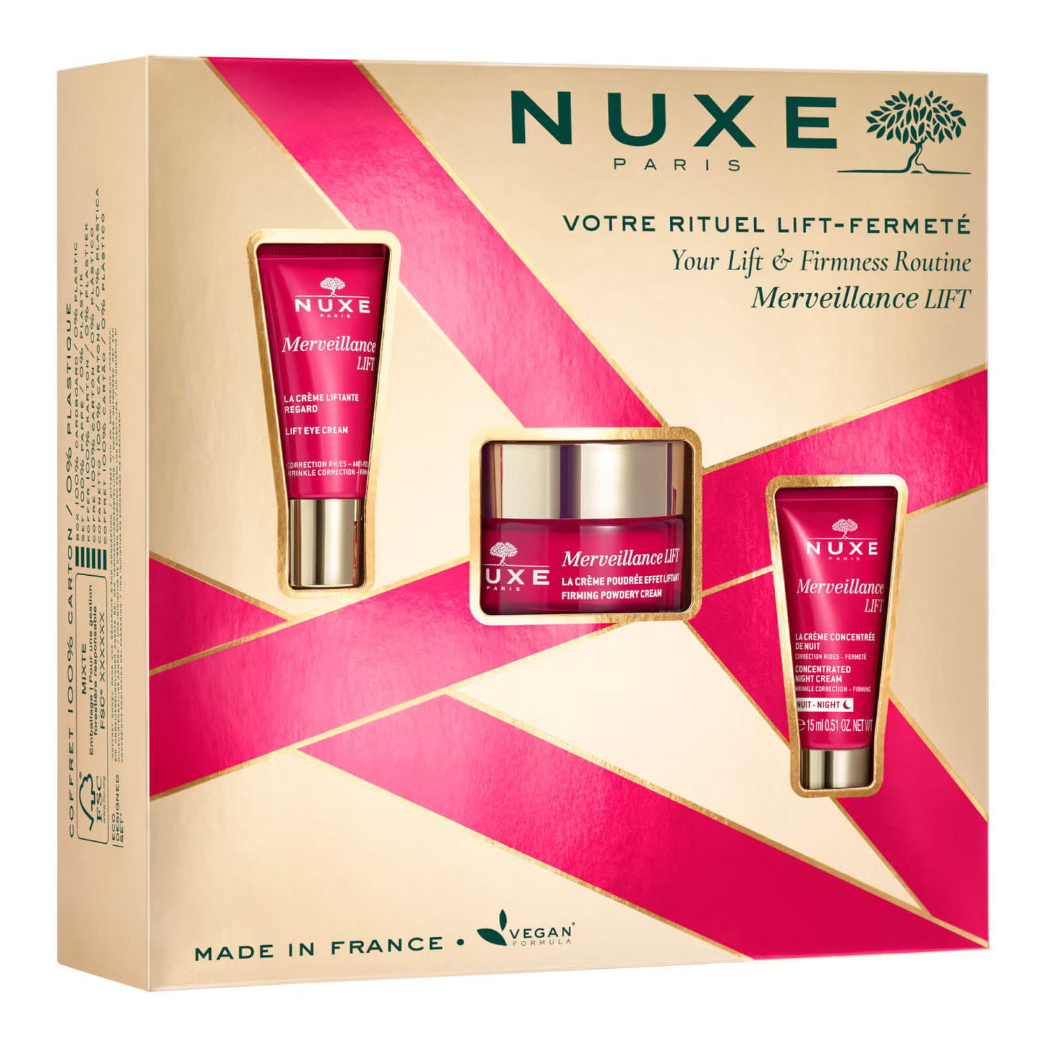 set-nuxe-merveillance-expert-lifting-cream-for-face-50-ml-merveillance-lift-vegan-lifting-eye-cream-15-ml-merveillance-lift-vegan-lifting-night-cream- Set Nuxe: Merveillance Expert, Lifting, Cream, For Face, 50 ml + Merveillance Lift, Vegan, Lifting, Eye Cream, 15 ml + Merveillance Lift, Vegan, Lifting, Night, Cream, For Face, 15 ml - Afbeelding 1