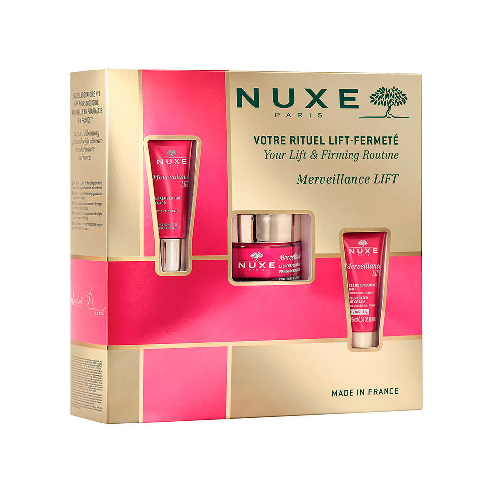 set-nuxe-merveillance-lift-vegan-firming-day-cream-for-face-50-ml-merveillance-lift-vegan-lifting-eye-cream-15-ml-merveillance-lift-vegan-lifting-nigh Firmness Routine Set Nuxe: Merveillance Lift Powdery, Vegan, Firming, Day, Cream, For Face, 50 ml + Merveillance Lift, Vegan, Lifting, Eye Cream, 15 ml + Merveillance Lift, Vegan, Lifting, Night, Cream, For Face, 15 ml - Afbeelding 1
