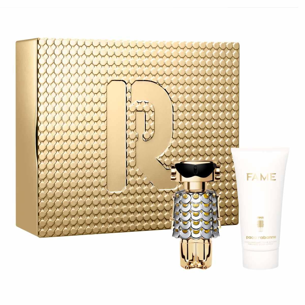 set-paco-rabanne-fame-eau-de-parfum-for-women-50-ml-fame-hydrating-body-lotion-75-ml-1759258249 Set Paco Rabanne: Fame, Eau De Parfum, For Women, 50 ml + Fame, Hydrating, Body Lotion, 75 ml - Afbeelding 1