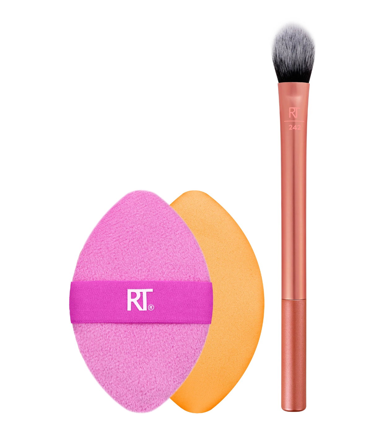 set-real-techniques-miracle-makeup-sponge-pink-miracle-makeup-sponge-orange-real-techniques-eyeshadow-brush-242-1758103558 Set Real Techniques: Miracle, Makeup Sponge, Pink + Miracle, Makeup Sponge, Orange + Real Techniques, Eyeshadow Brush, 242 - Afbeelding 1