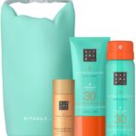 Set Rituals: The Ritual Of Karma, Shimmer, Body Oil, 30 ml + The Ritual Of Karma, Sun Protection, Cream, For Face, SPF 30, 50 ml + The Ritual Of Karma, White Tea, Sun Protection, Sunscreen Spray, SPF 30, 50 ml