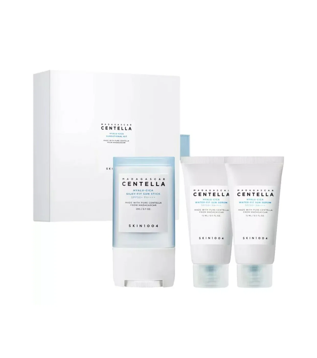 set-skin1004-hyalu-cica-sunscreen-stick-spf-50-20-ml-set-duo-hyalu-cica-hydrating-protecting-before-sun-exposure-serum-for-face-spf-50-2-pcs-100-ml-17 Madagascar Centella Hyalu-Cica Sunsational Set Skin1004: Hyalu-Cica, Sunscreen Stick, SPF 50+, 20 ml + Set Duo, Hyalu-Cica, Hydrating & Protecting, Before Sun Exposure, Serum, For Face, SPF 50, 2 pcs, 100 ml - Afbeelding 1