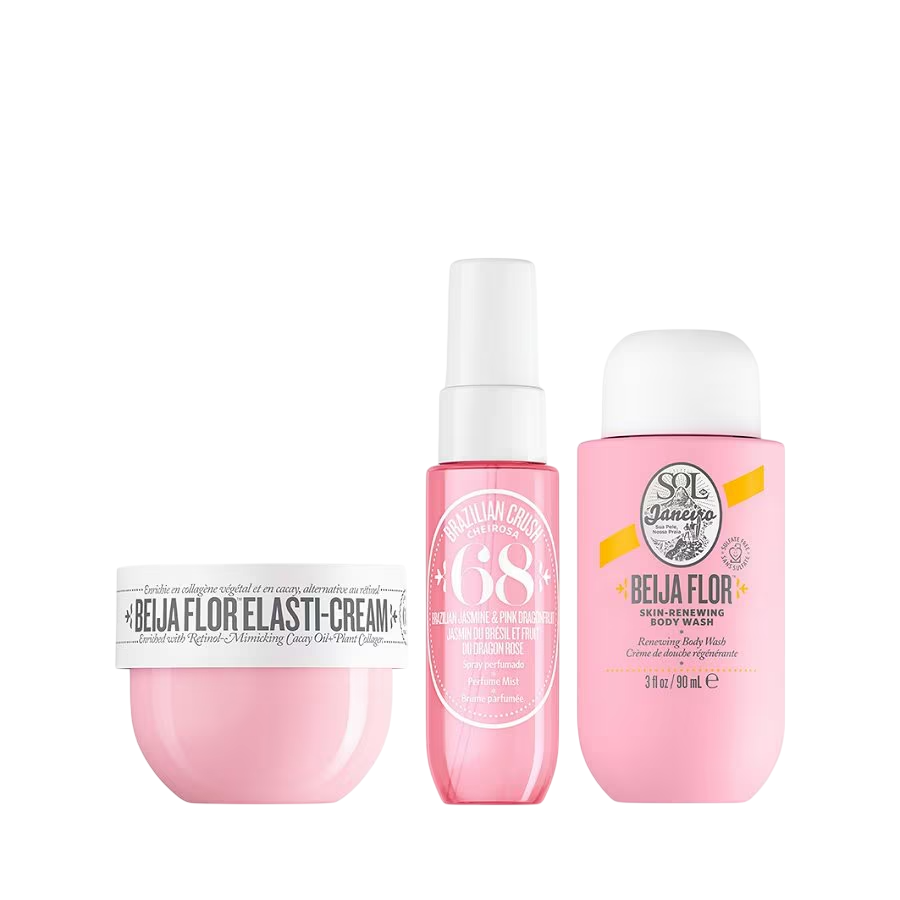 set-sol-de-janeiro-beija-flor-regenerating-body-wash-90-ml-beija-flor-elasticity-cream-for-face-50-ml-brazilian-crush-cheirosa-68-scented-spray-for-wo Set Sol de Janeiro: Beija Flor, Regenerating, Body Wash, 90 ml + Beija Flor, Elasticity, Cream, For Face, 50 ml + Brazilian Crush Cheirosa '68, Scented Spray, For Women, 30 ml - Afbeelding 1