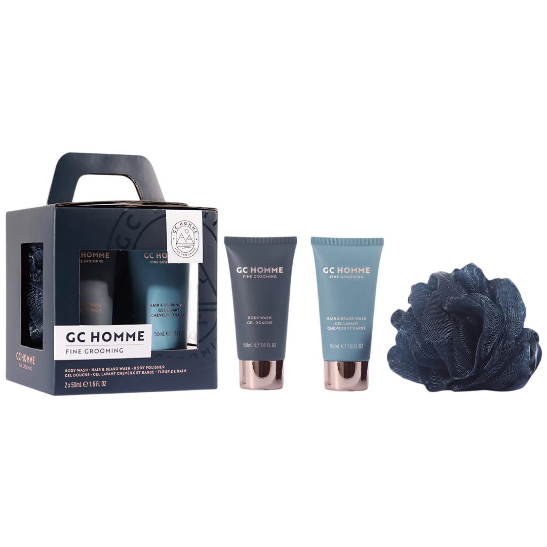 set-the-luxury-bathing-company-gc-homme-cleanse-scrub-body-sponge-gc-homme-cleansing-refreshing-shower-gel-for-all-skin-types-50-ml-gc-homme-citrus-ar-1 Set The Luxury Bathing Company: GC Homme, Cleanse & Scrub, Body Sponge + GC Homme, Cleansing & Refreshing, Shower Gel, For All Skin Types, 50 ml + GC Homme, Citrus & Aromatic, Shower Gel & Shampoo 2-In-1, 50 ml - Afbeelding 1