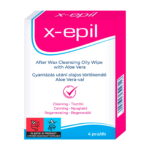 X-Epil, After Waxing Oily Wipes, Reinigingsdoekjes, 4 st