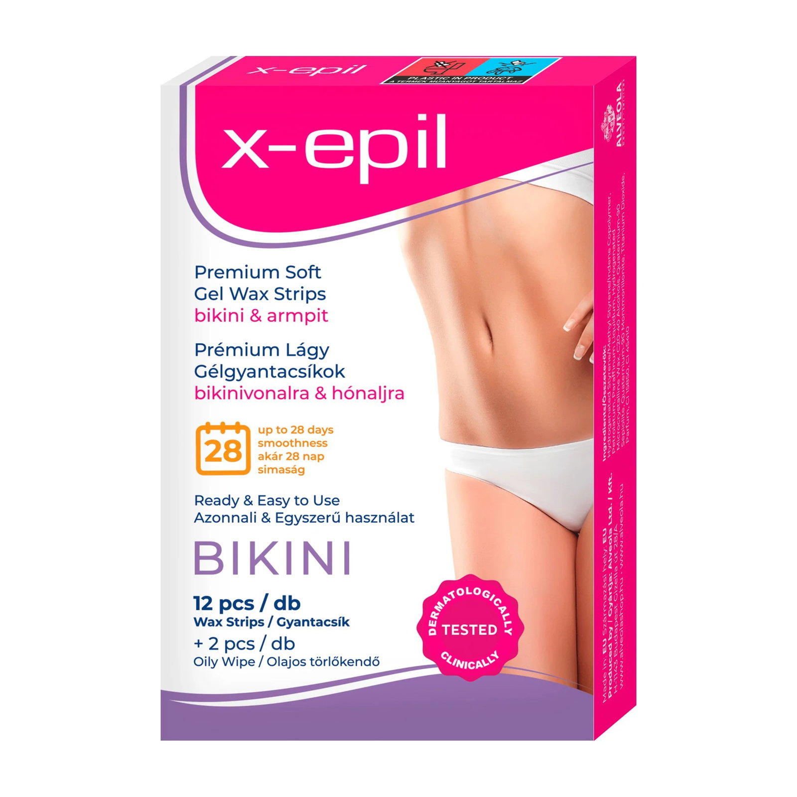 x-epil-x-epil-silky-finish-hair-removal-wax-strips-for-underarms-bikini-area-12-pcs-1785838463 X-Epil, X-Epil, Zijdeachtige afwerking, Harsstrips voor ontharing, For Underarms & Bikini Area, 12 st - Afbeelding 1