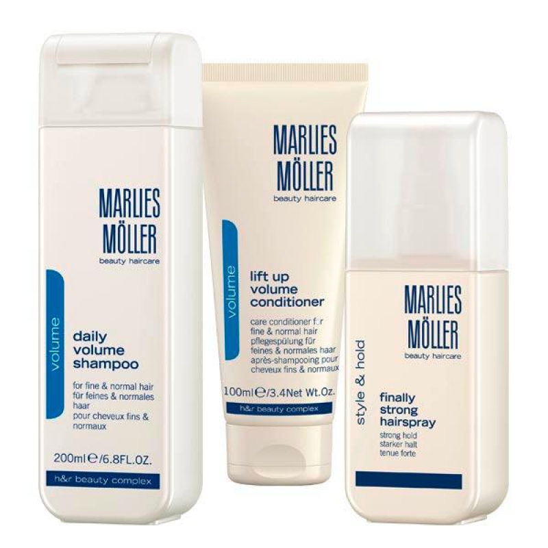 xmas-set-set-marlies-moller-lift-up-hair-conditioner-for-volume-100-ml-finally-strong-hair-spray-for-styling-strong-hold-125-ml-daily-volume-hair-sham-1 Xmas Set Set Marlies Moller: Lift-Up, Hair Conditioner, For Volume, 100 ml + Finally Strong, Hair Spray, For Styling, Strong Hold, 125 ml + Daily Volume, Hair Shampoo, 200 ml - Afbeelding 1