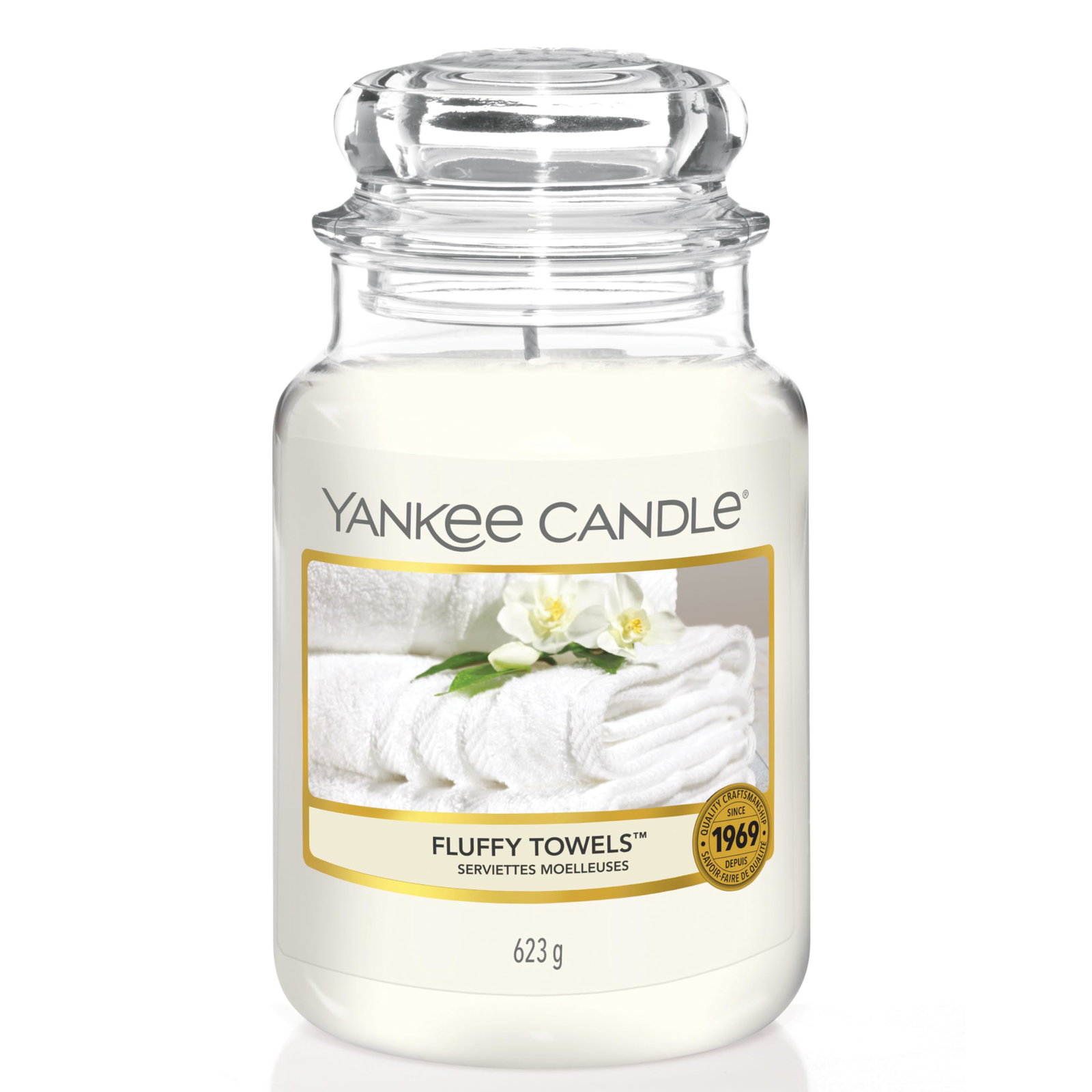 yankee-candle-fluffy-towels-fluffy-towels-scented-candle-1159-g-1787138050 Yankee Candle, Fluffy Towels, Geurkaars, 623 g - Afbeelding 1